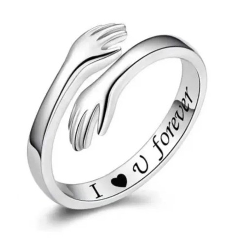 925 silver love hug ring - silver,