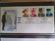 GB first day cover 1974 Churchill with Churchill centenary cancel on official