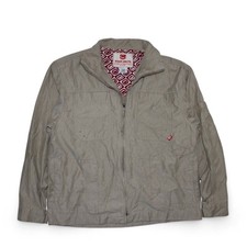 Ecko Unltd Jacket Mens Large Beige Lightweight Utility Windbreaker Vintage Y2K