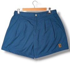 Vintage Nike Tennis Shorts Mens Medium 32W Navy Pleated Chino Challenge Court