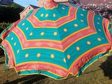Garden Parasol Orange & Green Pattern Sun Parasol Diameter  64" (R1)
