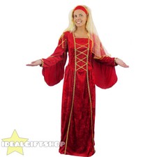 LADIES TUDOR QUEEN DRESS FANCY DRESS COSTUME MEDIEVAL PRINCESS RENAISSANCE