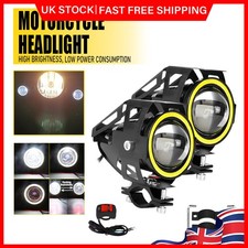 2 X Motorcycle Motorbike LED U5 Headlight Driving Fog Spot Lights + Switch