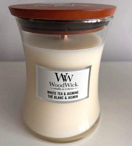 Woodwick white tea jasmine - &,