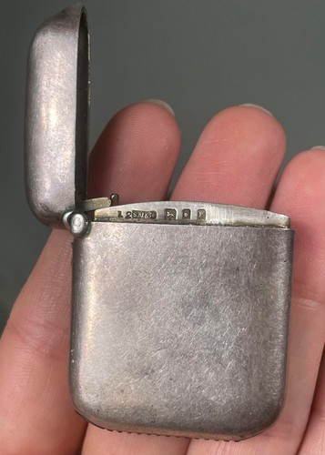 Solid silver vesta box - solid,