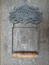 antique style toilet roll holder door wall cast iron WC sign loo roll holder 7TR