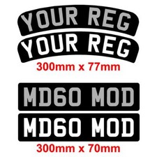 2 x Classic Scooter Reg Number Plates 300 x 77mm Lambretta Vespa Show Decals