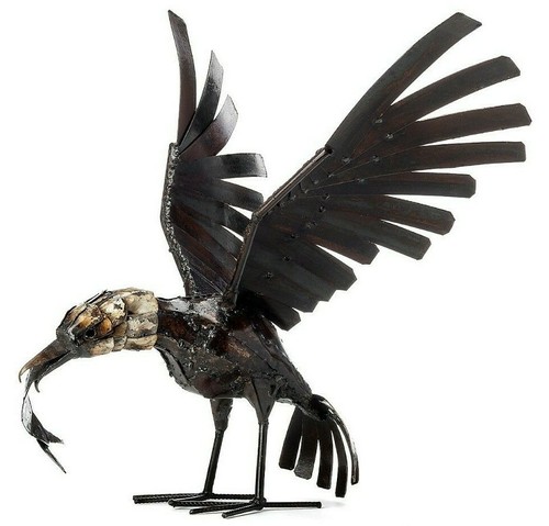 Metal eagle garden ornament - metal,