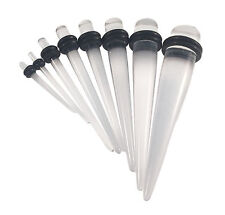 Ear Stretching Taper Plug Expander ACRYLIC - 1.6mm - 20mm BLACK WHITE CLEAR 