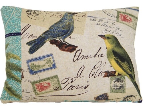 Birds cushion cover grey green - cushion,