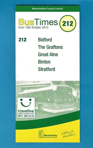 Warwickshire bus timetable - cc,