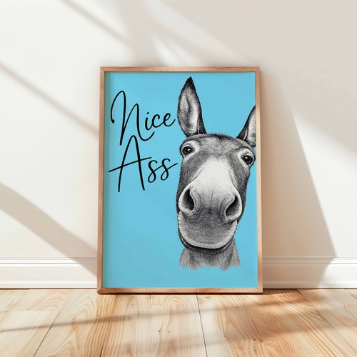 Funny donkey wall - wall, art
