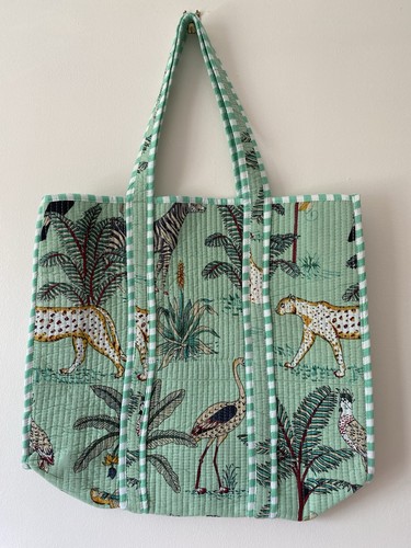 Indian quilted cotton tote bag - cotton,
