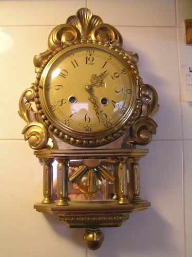 Wall clock swedish - clock, carved