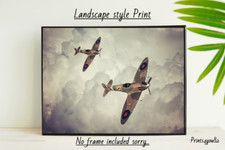 Vintage raf spitfire print - a4,