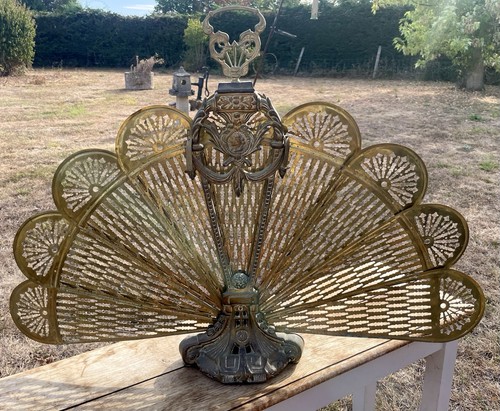 Antique ornate brass peacock - ornate,