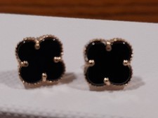14ct GOLD CLOVER EARRINGS.
