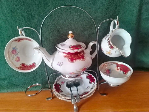 Porcelain floral tea set - tea,