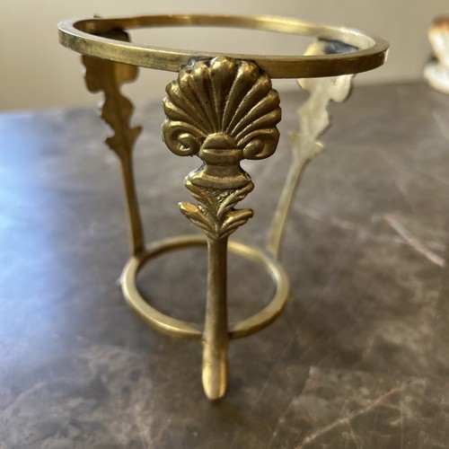 Vtg brass ornate crystal - brass, ball