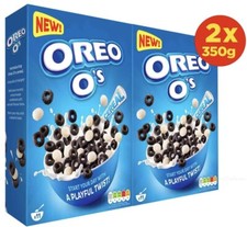 Oreo O's Cereal Breakfast Crunchy Cocoa Hoops Vanilla Cereal - Pack of 2 x 350g