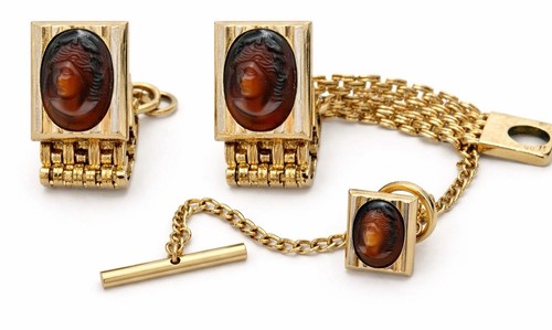 Vintage hickok cameo - hickok, cufflinks