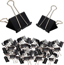 100Pcs Bulldog Clips Small Bulldog Clips Black Stainless-Steel Clips Binder 