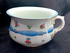 Antique Art Nouveau Royal Doulton Roses & Ribbons Pattern Chamber Pot c.1914