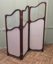 19th Century Carved Upholstered Dressing Screen