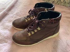 Ladies Burgundy Lotus Ankle Boots Size 6 UK