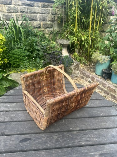Rustic wicker log basket - wicker,