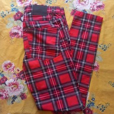 ZARA SIZE 31 MENS RED TARTAN