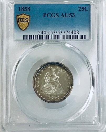 1858 seated liberty quarter - 1858,