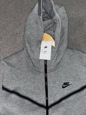 Nike Men's Grey Tech Fleece Hoodie Size L