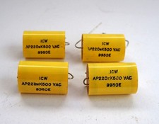 Polypropylene Capacitor x4  .22uf 500vac, 9950. by ICW.  New Old Stock.