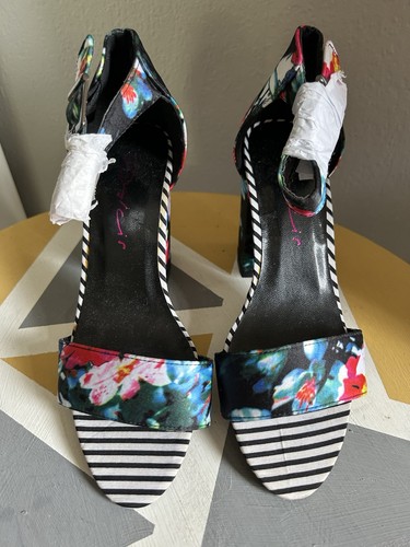 Dolcis floral block heel shoes - heel,