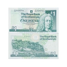 2001 BRITISH BANKNOTE ROYAL BANK OF SCOTLAND 1 SCOTTISH POUND RBS £1 UK GB A-UNC