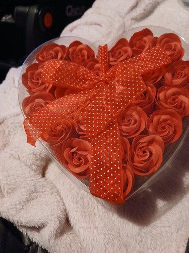 Red rose soap flowers heart - soap,