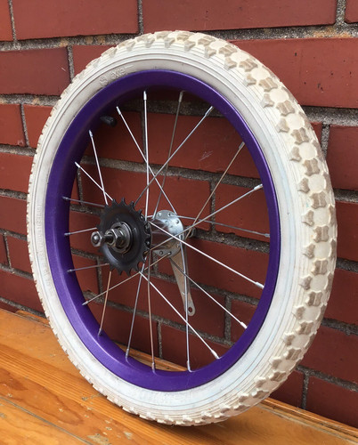 Bicycle rear purple - 16", wheel