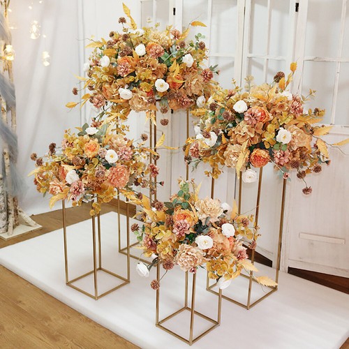 Rectangular tall gold flower - tall,