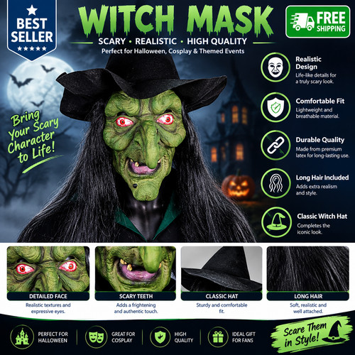 Halloween old witch - halloween, mask