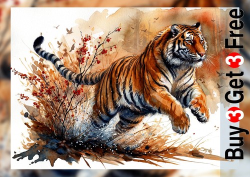 Majestic leaping tiger - majestic,