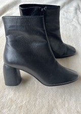 Topshop Black Leather Ankle