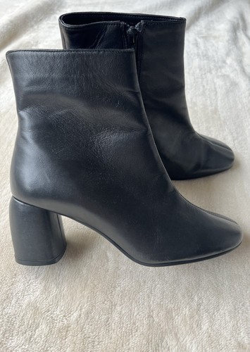 Topshop black leather - black, ankle