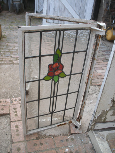 Reclaimed stained glass window