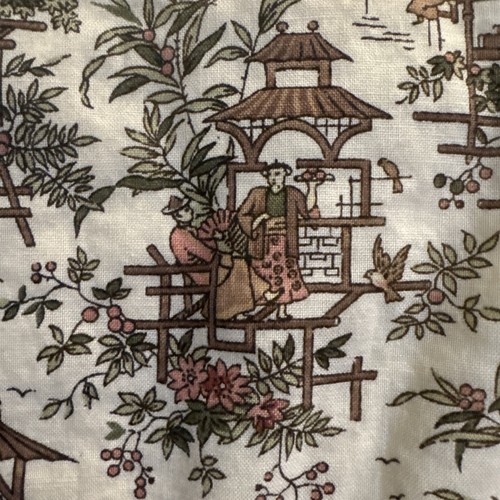 Vtg chinoiserie toile fabric - vtg,