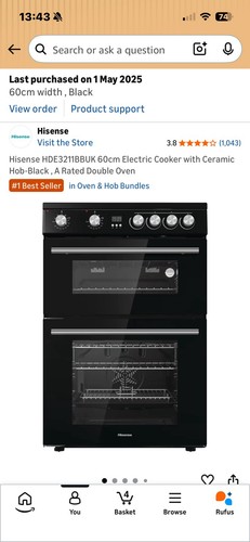 Hisense hde3211bbuk black 60cm - hde3211bbuk,