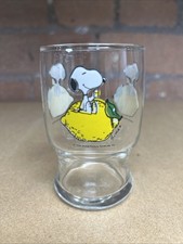 Arcoroc France Snoopy Lemon  juice glass Vintage 1958 peanuts Rare