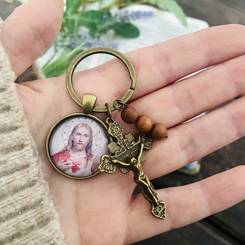 Jesus sacred heart keyring - sacred,