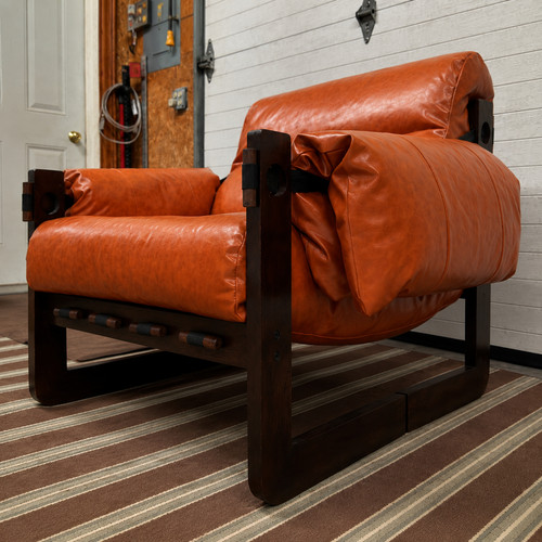 Vintage faux leather lounge - vintage,
