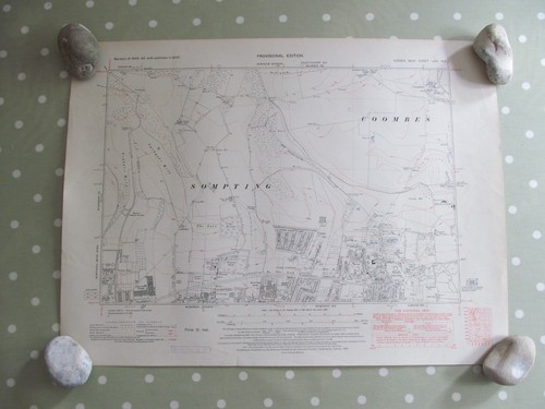 Vintage map north lancing - vintage,